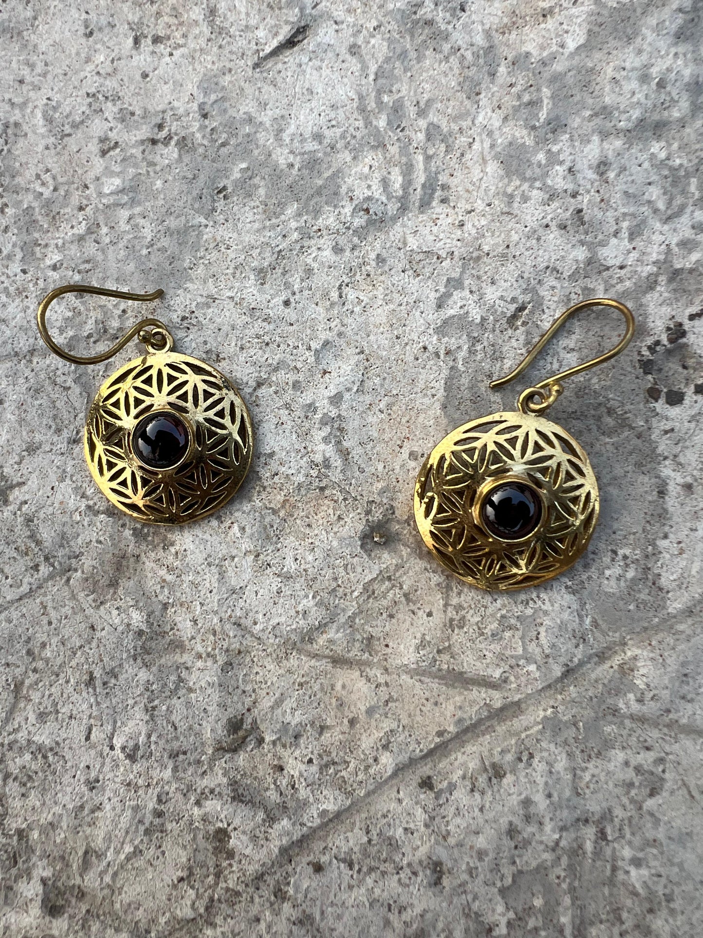 Flower Of Life Gem Earring