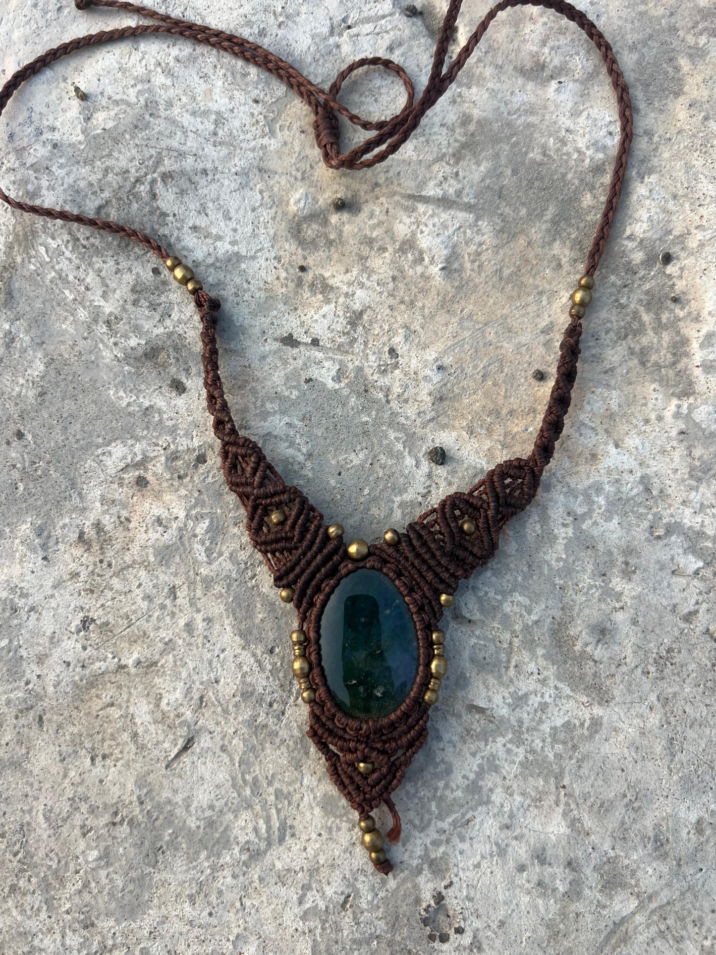 Lunar Harmony Macrame Necklace