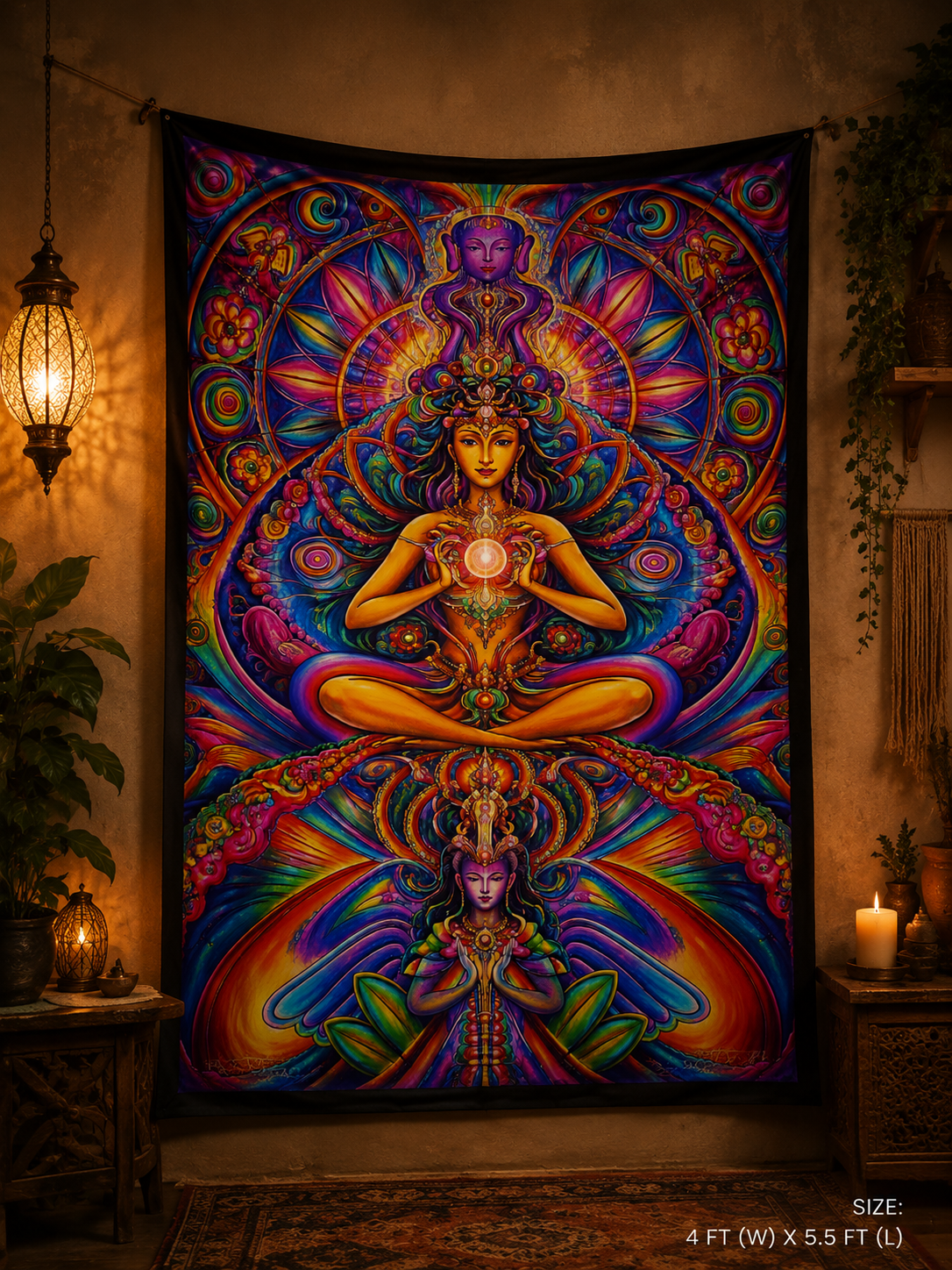 INNER BLOOM | UV Reactive Wall Hanging Tapestry