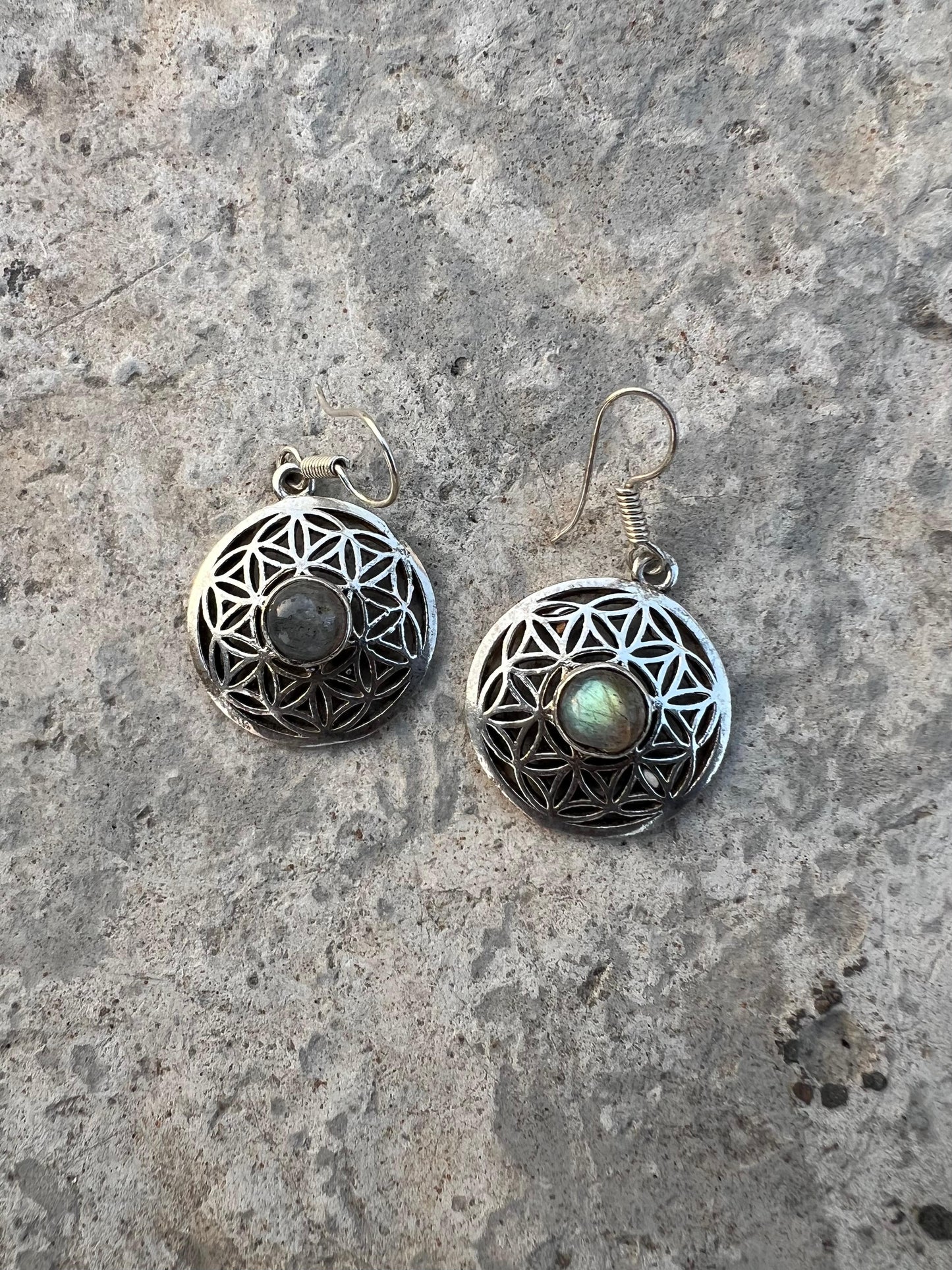 Flower Of Light White Onyx Earring