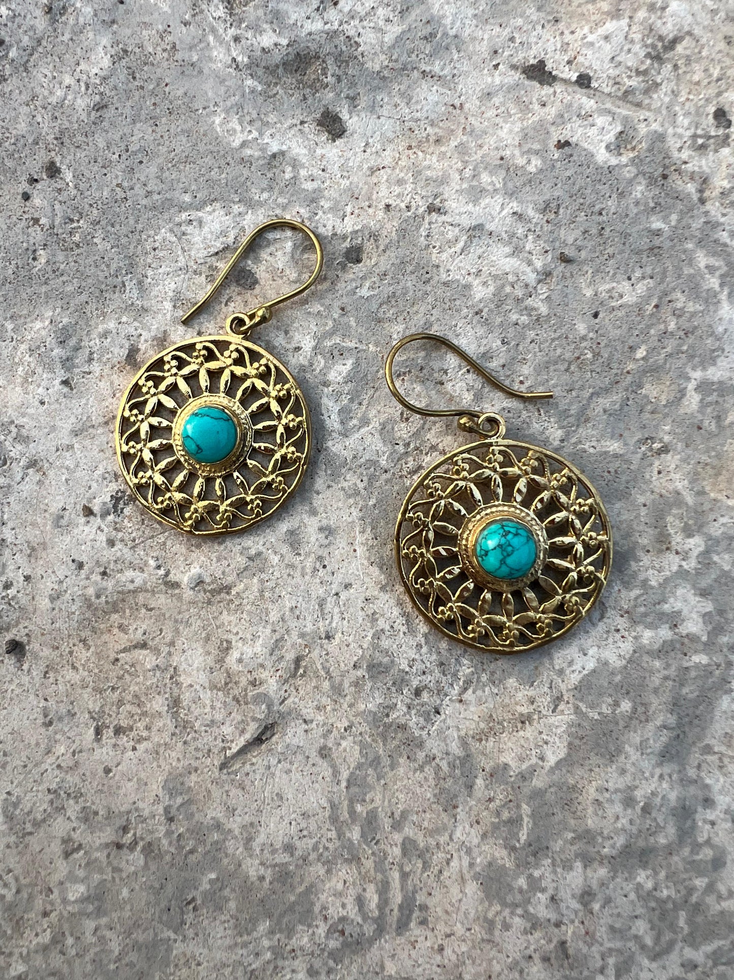 Turqouis Mandala Earring
