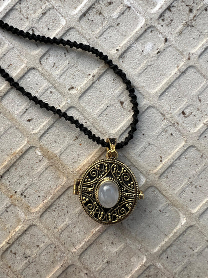 Box Pendant With White Stone