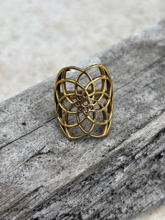 Flower Of Life Metraton Ring